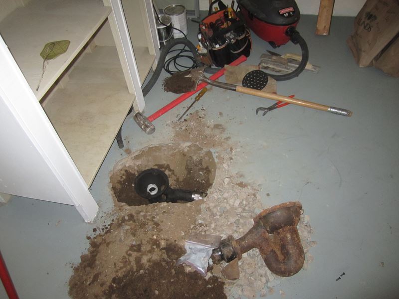 Cast Iron Floor Drain Replacement, Replace Cast Iron Basement Floor Drain